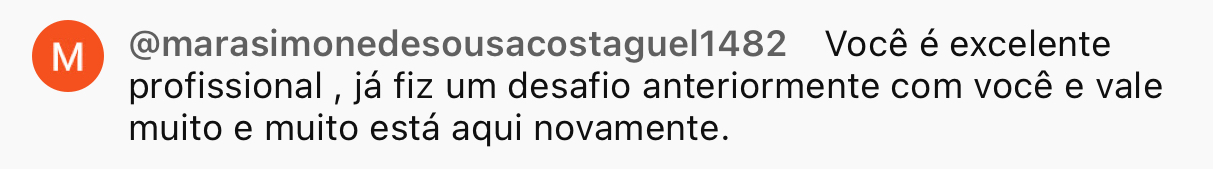 Depoimento de aluna do Seca Pança